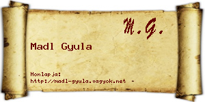 Madl Gyula névjegykártya