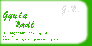 gyula madl business card